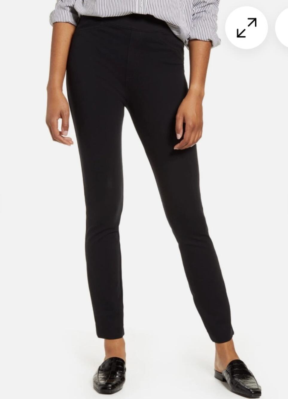 Spanx The Perfect Ponte Ankle Back Seam Pants Black Medium